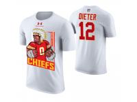 Men Kansas City Chiefs Gehrig Dieter #12 White Cartoon And Comic Artistic Painting T-Shirt