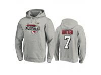 Men Kansas City Chiefs Harrison Butker Heather Gray Super Bowl LIV Champions Trophy Collection Locker Room Pullover Hoodie