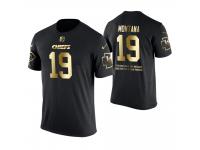 Men Kansas City Chiefs Joe Montana #19 Metall Dark Golden Special Limited Edition Retired Player With Message T-Shirt