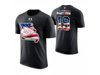 Men Kansas City Chiefs Joe Montana #19 Stars and Stripes 2018 Independence Day American Flag Retired Player T-Shirt