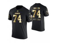 Men Kansas City Chiefs Justin Hamilton #74 Metall Dark Golden Special Limited Edition With Message T-Shirt