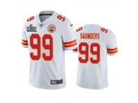 Men Kansas City Chiefs Khalen Saunders White Super Bowl LIV Vapor Limited Jersey 100th