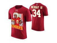 Men Kansas City Chiefs Leon McQuay III #34 Red Cartoon And Comic Artistic Painting T-Shirt