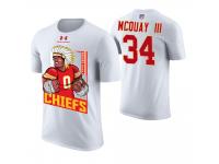 Men Kansas City Chiefs Leon McQuay III #34 White Cartoon And Comic Artistic Painting T-Shirt