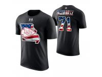 Men Kansas City Chiefs Mitchell Schwartz #71 Stars and Stripes 2018 Independence Day American Flag T-Shirt