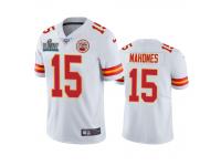 Men Kansas City Chiefs Patrick Mahomes White Super Bowl LIV Vapor Limited Jersey 100th