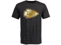 Men Kansas City Chiefs Pro Line Black Gold Collection Tri-Blend T-Shirt