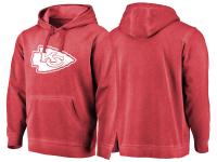 Men Kansas City Chiefs Red White Logo Shadow Washed Pullover Hoodie
