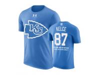 Men Kansas City Chiefs Travis Kelce #87 Powder Blue Father Day Gift With Message T-Shirt