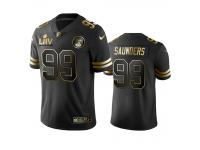 Men Khalen Saunders Chiefs Black Super Bowl LIV Golden Edition Jersey