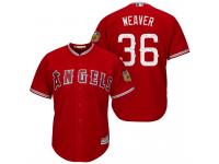 Men Los Angeles Angels #36 Jered Weaver 2017 Spring Training Cactus League Patch Scarlet Cool Base Jersey