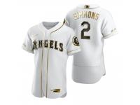 Men Los Angeles Angels Andrelton Simmons Nike White Golden Edition Jersey