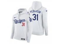 Men Los Angeles Dodgers Joc Pederson Nike White Home Hoodie