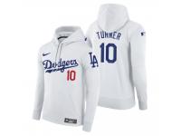 Men Los Angeles Dodgers Justin Turner Nike White Home Hoodie