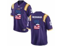 Men LSU Tigers Tigers #3 Odell Beckham Jr. Purple USA Flag College Football Limited Jersey