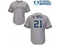Men Majestic New York Yankees #21 Paul O'Neill Grey Road MLB Jersey