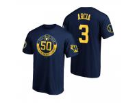 Men Milwaukee Brewers Orlando Arcia Navy 50th Season 2020 Ballpark T-Shirt