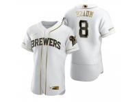 Men Milwaukee Brewers Ryan Braun Nike White Golden Edition Jersey