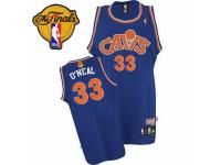 Men Mitchell and Ness Cleveland Cavaliers #33 Shaquille ONeal Swingman Blue CAVS Throwback 2016 The Finals Patch NBA Jersey