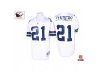 Men Mitchell And Ness Dallas Cowboys-21 Deion Sanders Authentic White 1995 Throwback NFL Jersey