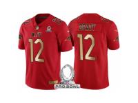 Men New England Patriots #12 Tom Brady AFC 2017 Pro Bowl Red Gold Limited Jersey