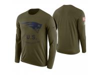 Men New England Patriots 2018 Salute to Service Long Sleeve Olive T-Shirt