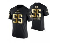 Men New England Patriots Eric Lee #55 Metall Dark Golden Special Limited Edition With Message T-Shirt