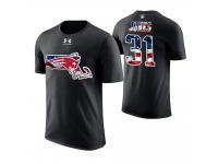 Men New England Patriots Jonathan Jones #31 Stars and Stripes 2018 Independence Day American Flag T-Shirt