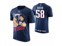 Men New England Patriots Keionta Davis #58 Navy Cartoon And Comic Artistic Painting T-Shirt