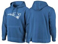 Men New England Patriots Navy White Logo Shadow Washed Pullover Hoodie