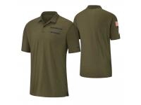 Men New England Patriots Olive 2018 Salute to Service Sideline Polo Shirts