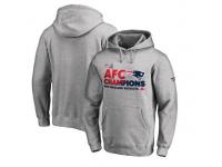 Men New England Patriots Pro Line 2016 AFC Conference Champions Trophy Collection Locker Room Pullover Hoodie - Heathered Gray