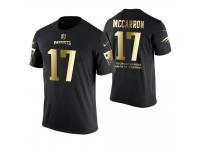 Men New England Patriots Riley McCarron #17 Metall Dark Golden Special Limited Edition With Message T-Shirt