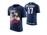 Men New England Patriots Riley McCarron #17 Navy Cartoon And Comic Artistic Painting T-Shirt