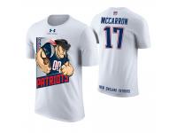 Men New England Patriots Riley McCarron #17 White Cartoon And Comic Artistic Painting T-Shirt