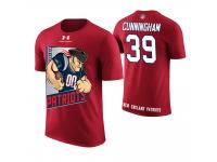 Men New England Patriots Sam Cunningham #39 Red Cartoon And Comic Artistic Painting Retired Player T-Shirt