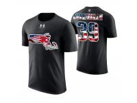 Men New England Patriots Sam Cunningham #39 Stars and Stripes 2018 Independence Day American Flag Retired Player T-Shirt