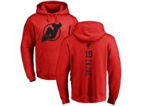 Men New Jersey Devils #19 Travis Zajac Adidas Red One Color Backer Pullover Hoodie NHL Jersey