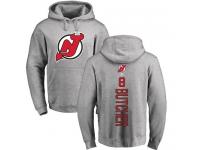 Men New Jersey Devils #8 Will Butcher Adidas Ash Backer Pullover Hoodie NHL Jersey