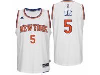 Men New York Knicks #5 Courtney Lee 2016 Home White New Swingman Jersey