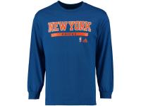 Men New York Knicks adidas Cut and Paste Long Sleeve T-Shirt - Blue