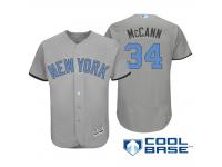 Men New York Yankees #34 Brian Mccann Majestic Gray Fashion 2016 Father's Day Cool Base Jersey