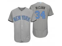 Men New York Yankees #34 Brian Mccann Majestic Gray Fashion 2016 Father's Day Flex Base Jersey