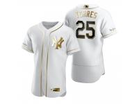 Men New York Yankees Gleyber Torres Nike White Golden Edition Jersey