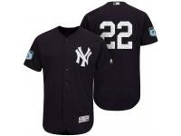 Men New York Yankees Jacoby Ellsbury #22 Navy 2017 Spring Training Grapefruit League Patch Authentic Collection Flex Base Jersey