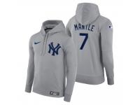 Men New York Yankees Mickey Mantle Nike Gray Road Hoodie