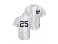 Men New York Yankees White #25 Cool Base Gleyber Torres Official Jersey