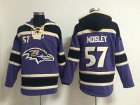 Men NFL Baltimore Ravens #57 C.J. Mosley Purple Pullover Hoodie