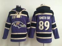 Men NFL Baltimore Ravens#89 Steve Smith Sr. Purple Pullover Hoodie