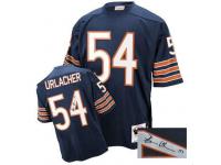 Men NFL Chicago Bears #54 Brian Urlacher Throwback Home Mitchell and Ness Navy Blue Autographed Jersey